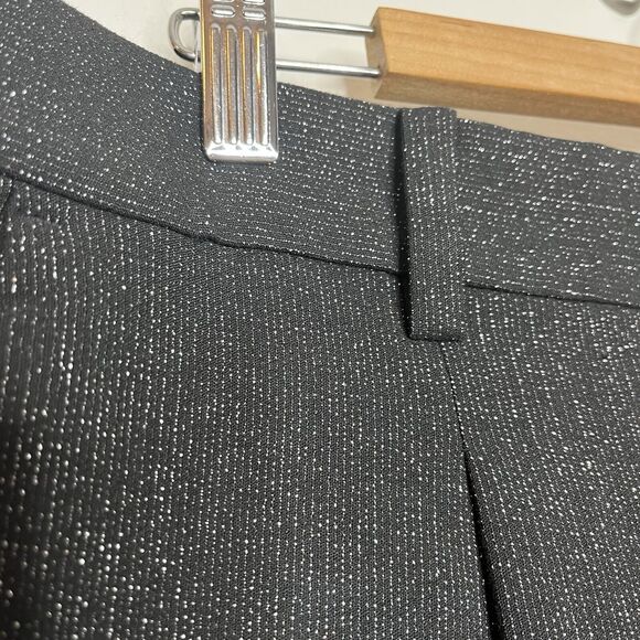 LOFT Pleated Metallic Striped Straight Leg Dress Pants Black Womens XL - Picture 3 of 8